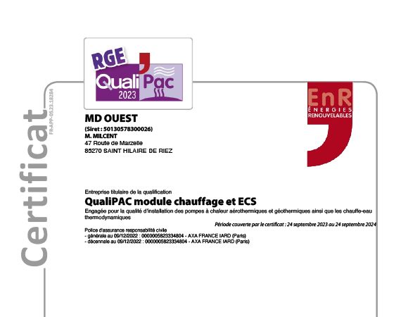 Certificat Qualipac 2023